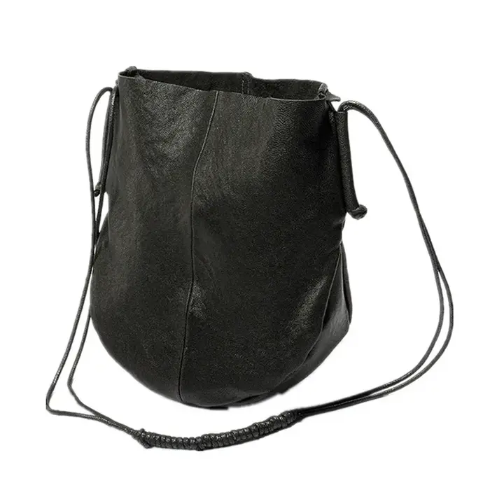 Sac en peau de mouton souple pour femmes, fourre-tout de luxe en cuir, asymétrique épaule dénudée, b