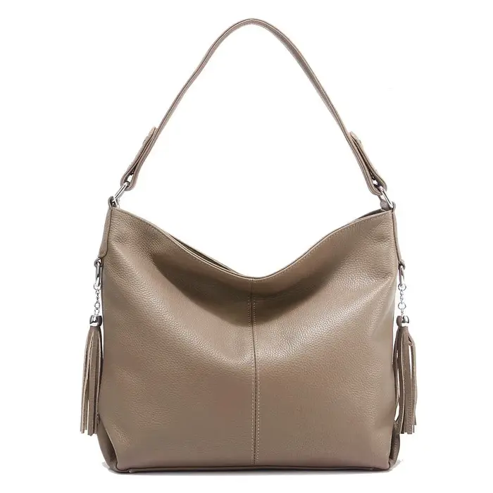 Sac à main Zency Fashion en cuir véritable pour femme, rose taro, kaki, rouge, sac hobo, sac bandoul