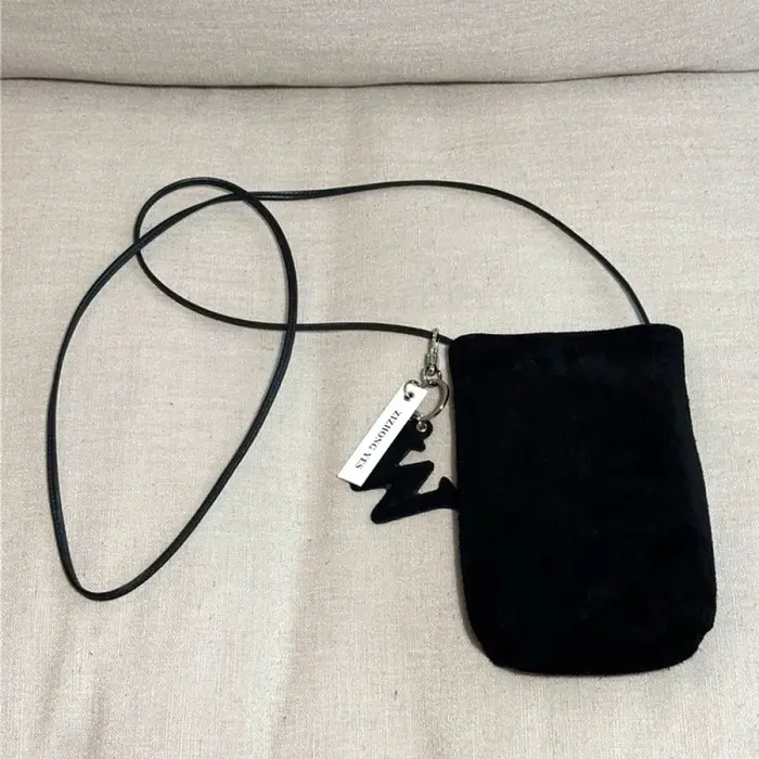Mini sac portable en daim pour téléphone portable