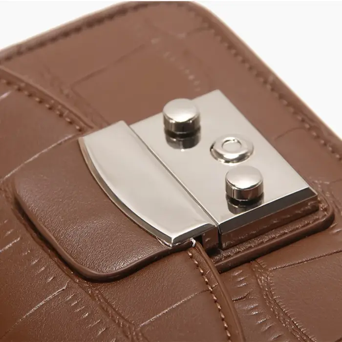 Sac carré élégant rétro à motif crocodile