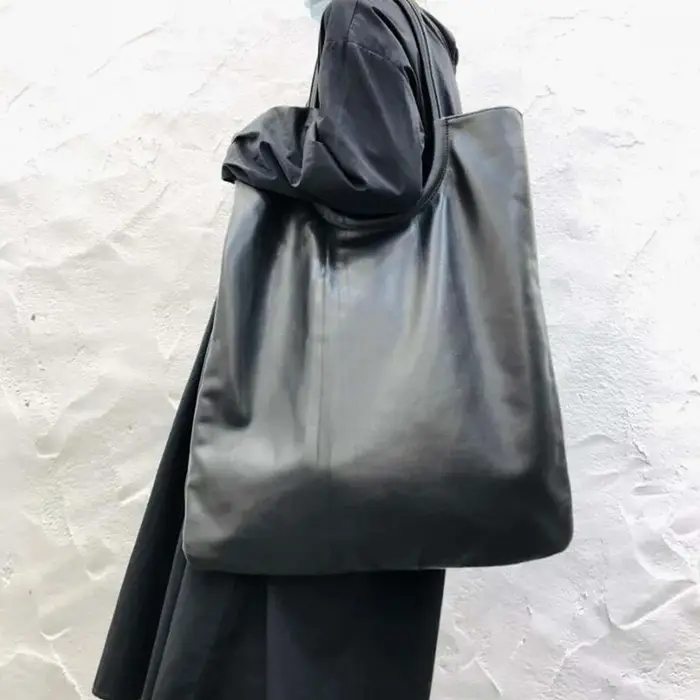 Grand sac en cuir véritable souple pour femme, fourre-tout décontracté, sac de voyage pour ordinateu