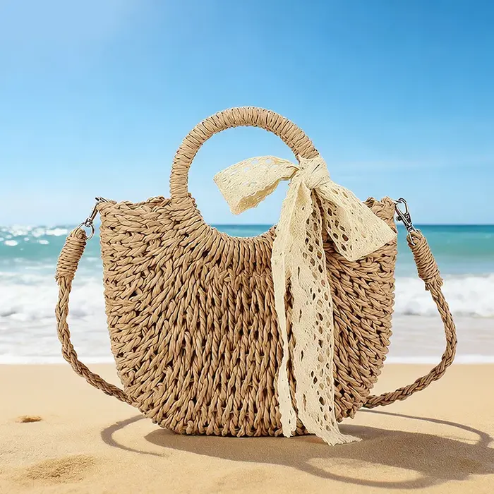 Sac en paille tressé à la main pour femme