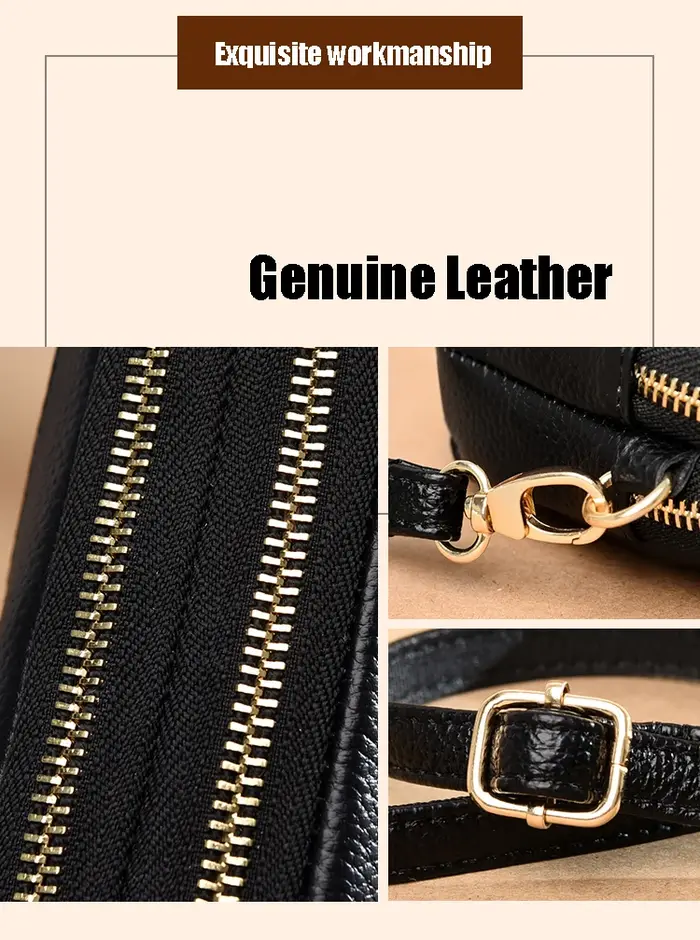 Petit Sac à bandoulière Main 100% cuir véritable pour femmes
