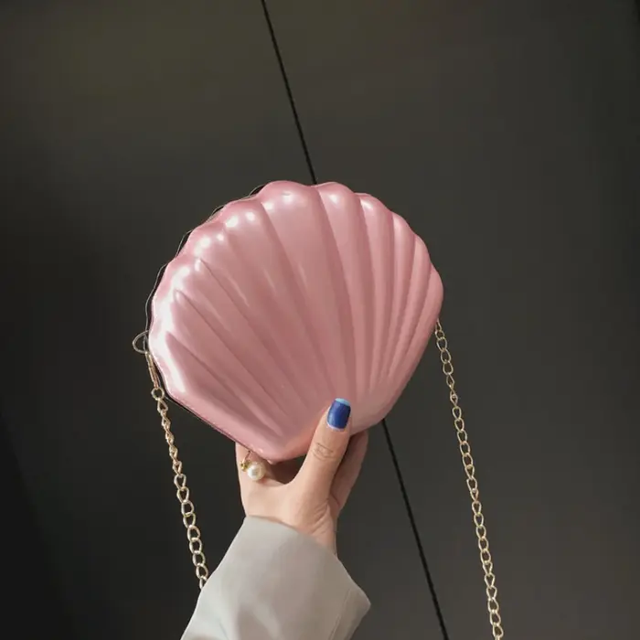 Mode femmes sacs à bandoulière coquille sac chaîne mignon paillettes petit sac téléphone argent poch