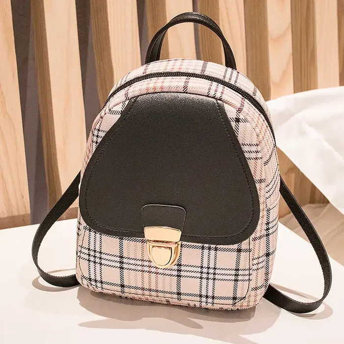 Nouveau Mini sac à dos sac à bandoulière pour adolescente Plaid femmes épaule téléphone sac à main S