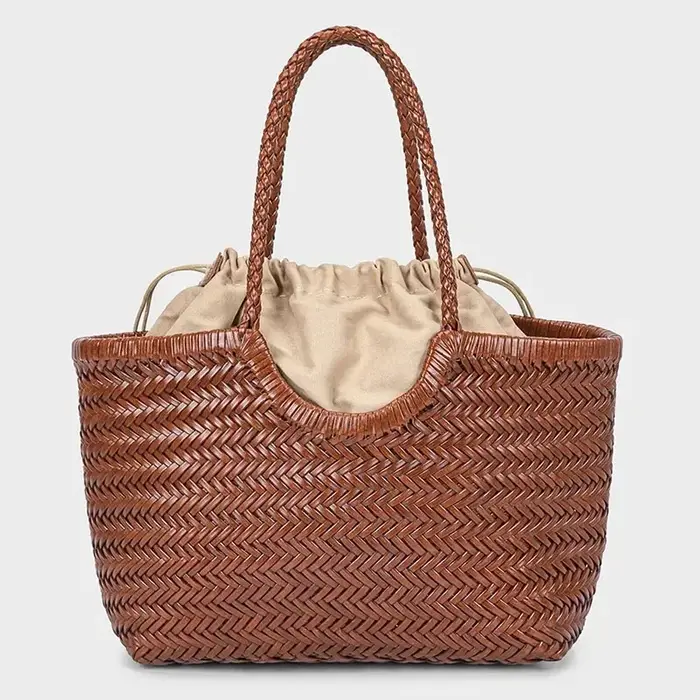 Sac tissé en cuir français, panier Simple à la mode, rétro avancé, fait à la main, nouveau sac à ban