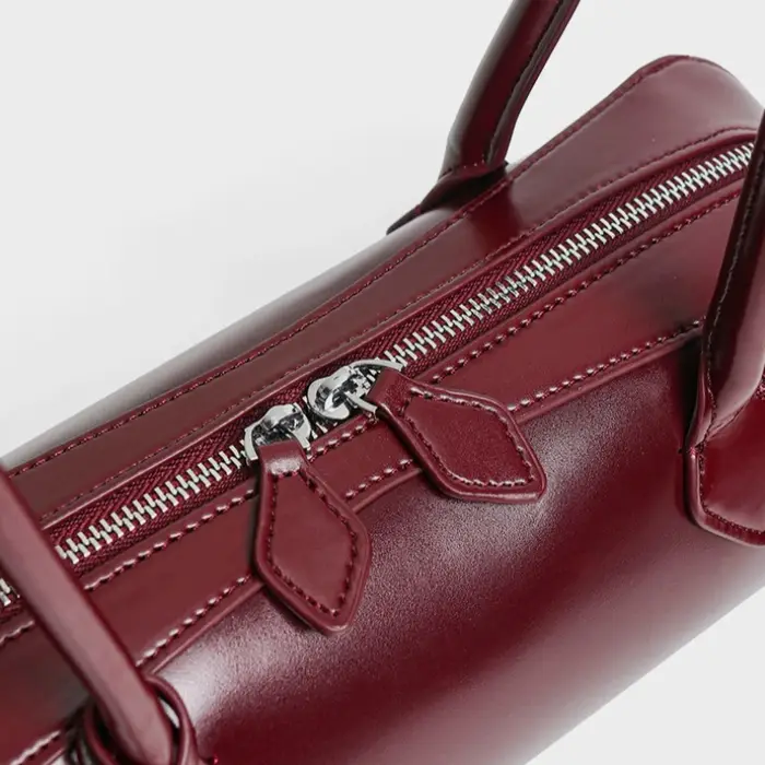 Sac à bandoulière pour femme en cuir véritable grande capacité, style minimaliste coréen, rouge, pour mariage