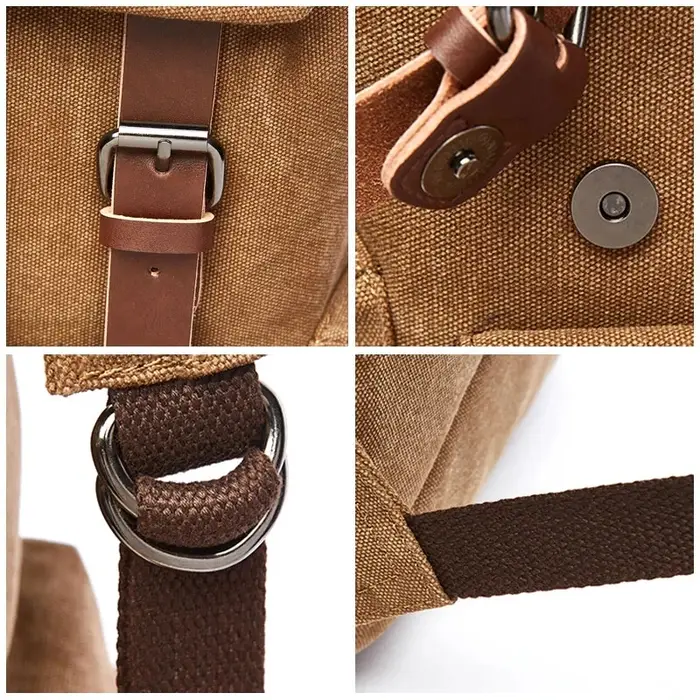 Sac à dos en toile vintage pour ordinateur portable pour hommes et femmes