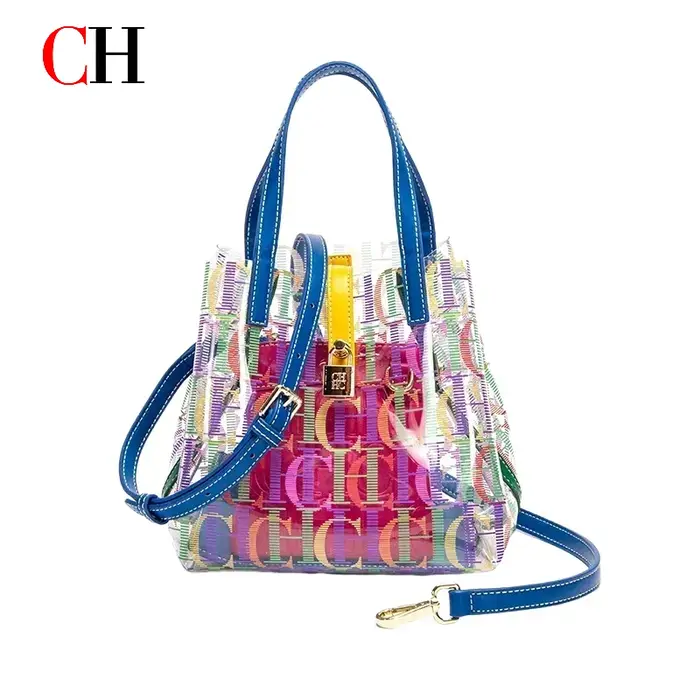Sac fourre-tout CH Jelly en PVC transparent pour femme avec pochette intérieure