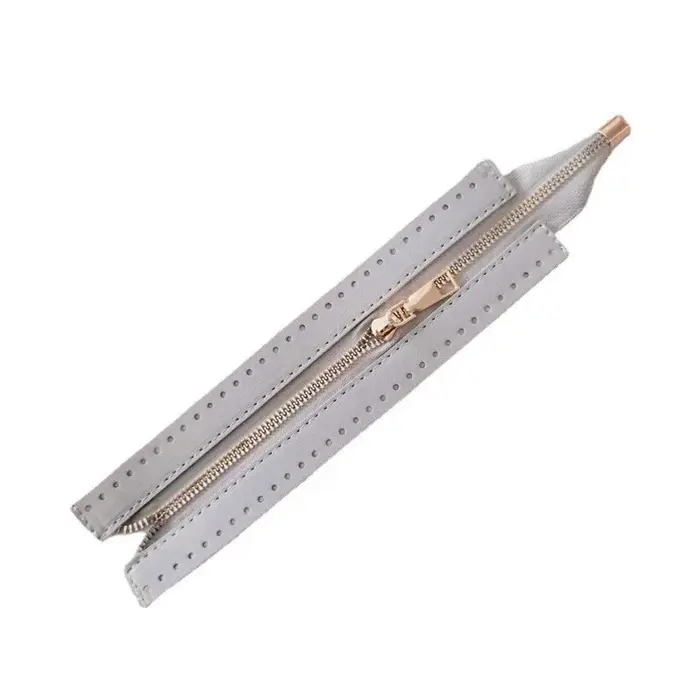 Fermeture Éclair en Cuir PU pour Sac à Main, Accessoires de Couture Tissés à la Main, 18cm, pour Vêt