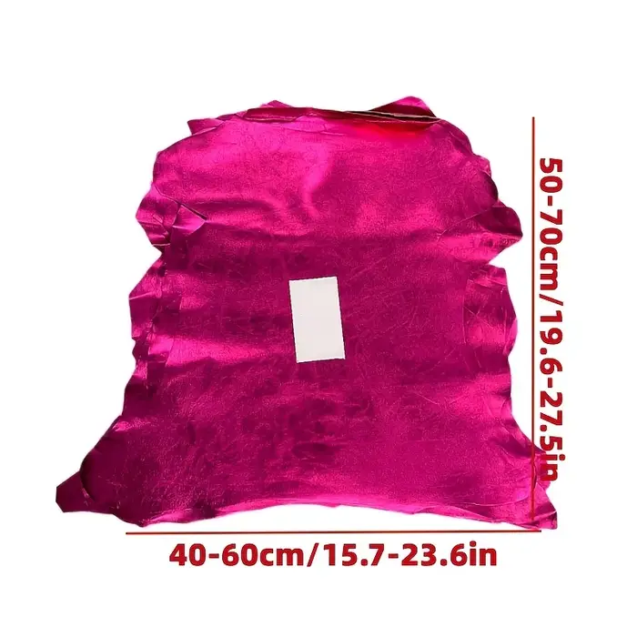 Cuir d'agneau pleine fleur rouge rose métallisé, cuir véritable souple, idéal pour les portefeuilles