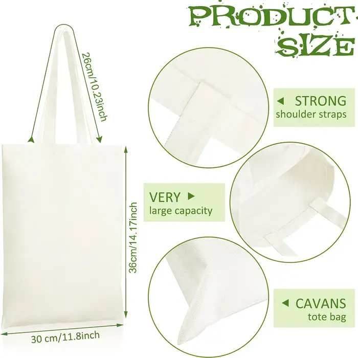 Paquet de 6 sacs fourre-tout en toile