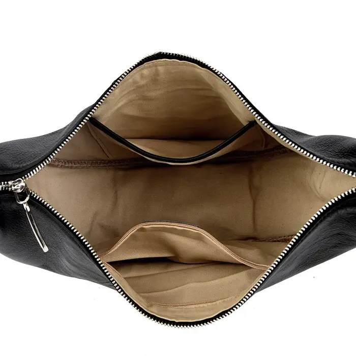 Sac à bandoulière pour femme en cuir véritable marron