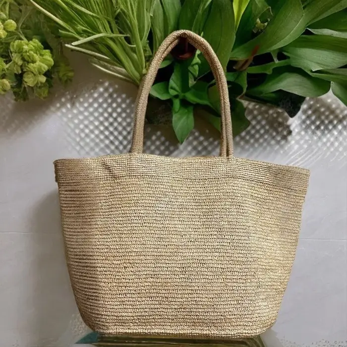 Sac fourre-tout tissé grande capacité en herbe Laffey pour femme