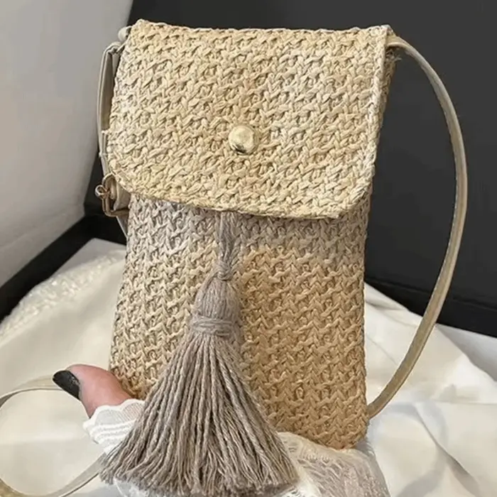 Sac à main en paille tressée tendance