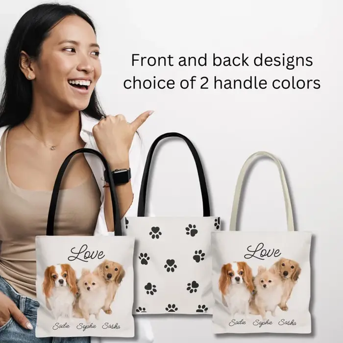 Sac fourre-tout personnalisé avec Portrait d'animal de compagnie