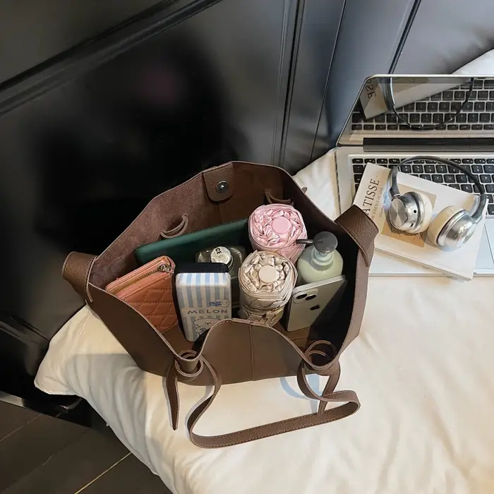 Noir décontracté doux grande capacité fourre-tout femmes sacs à main concepteur de luxe en cuir Pu sac à bandoulière