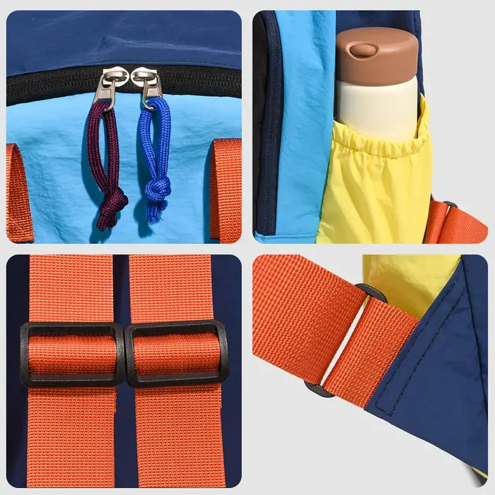 Sac bandoulière, en toile color-block