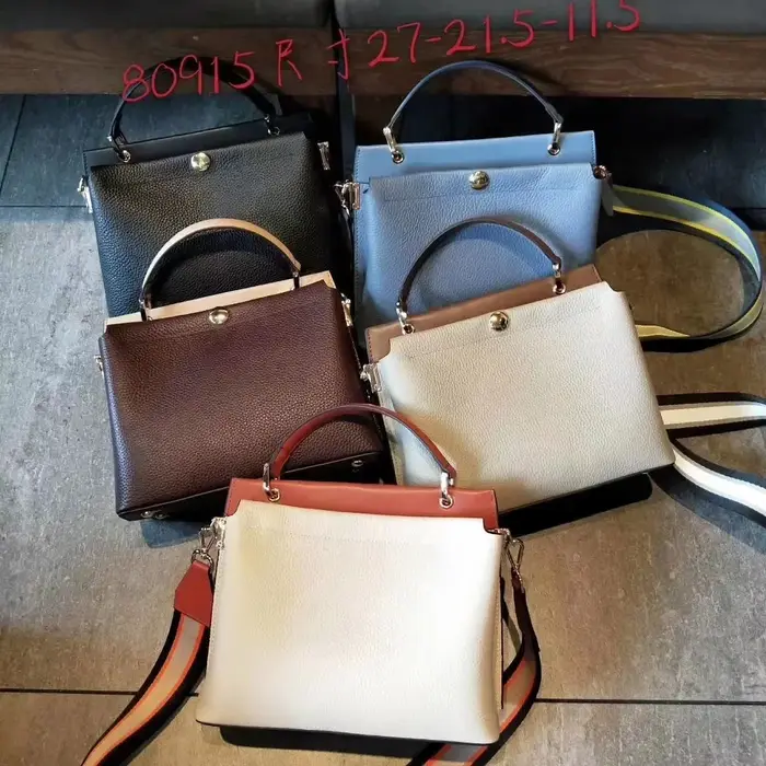 Sac à main classique en cuir véritable pour femme