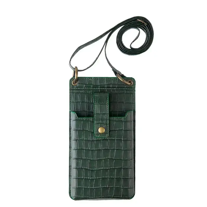 Sac de téléphone en cuir PU Stone Patter pour femme