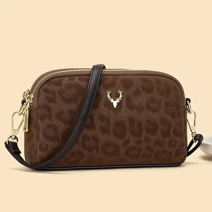 Sac à bandoulière simple imprimé léopard pour femmes