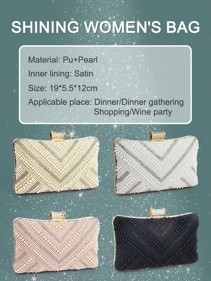 Sac à Main de Luxe Élégant en Perles pour Femme