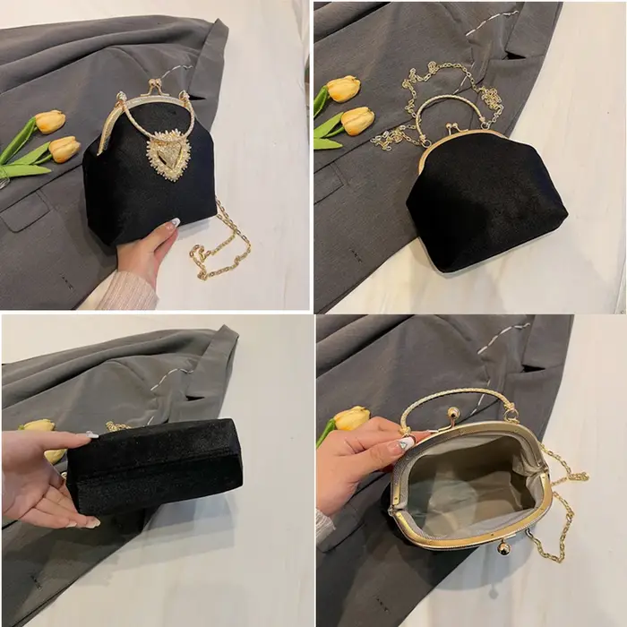 Sac à bandoulière en velours de luxe pour femmes