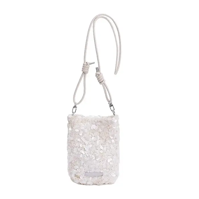 Sac bandoulière de luxe à sequins pour femme 2026 – Pochette d'épaule tendance à texture scintillant