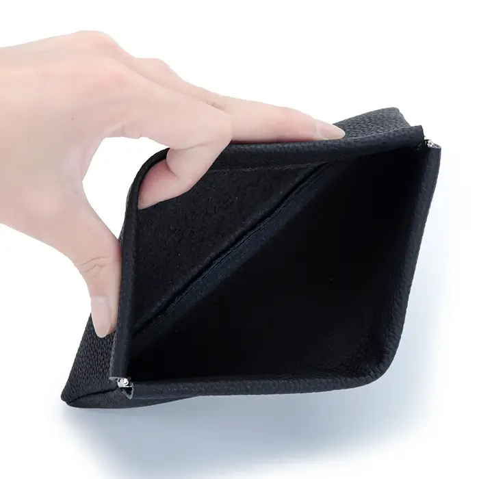 Pochette à pince en cuir véritable pour femme