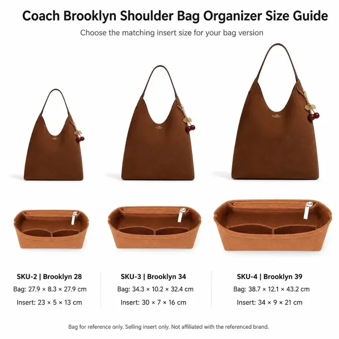 Organisateur de sac en feutre pour sac à bandoulière Coach Brooklyn