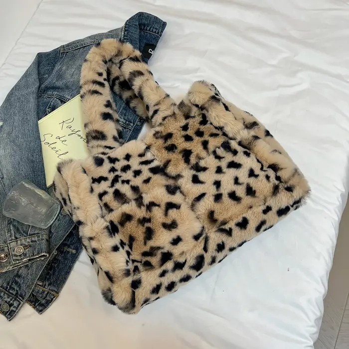 Sac à main de luxe en fausse fourrure pour femmes