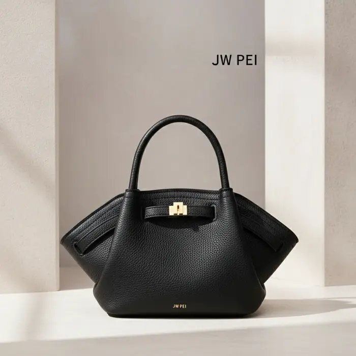 Sac fourre-tout en cuir grainé JW PEI Hana pour femme, sac à main de luxe à poignée supérieure, sac