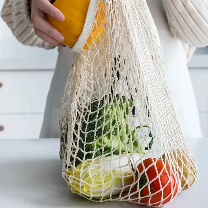 Sac de courses pliable en coton tissé