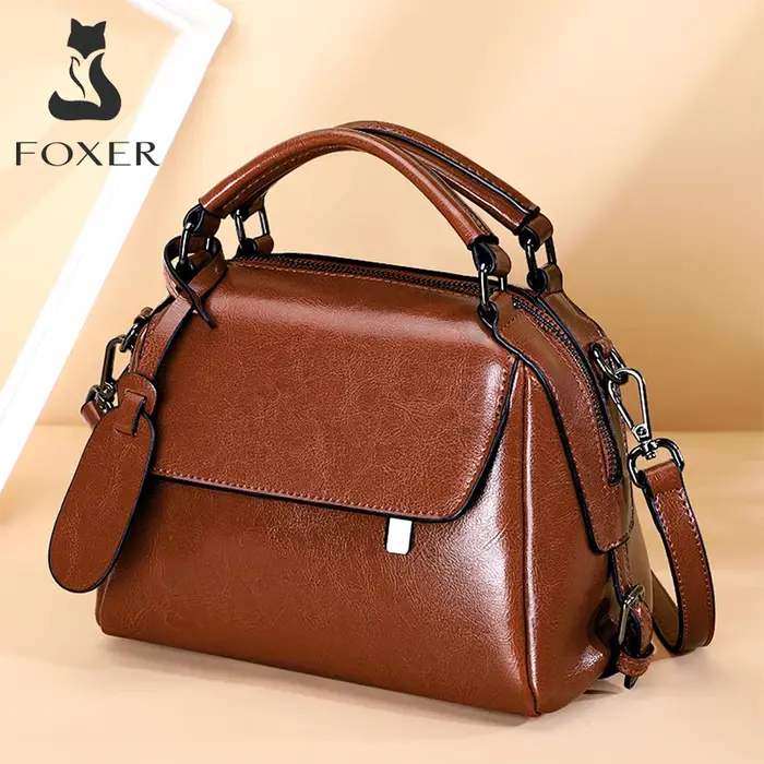 Sac à main de luxe FOXER en cuir fendu pour femme