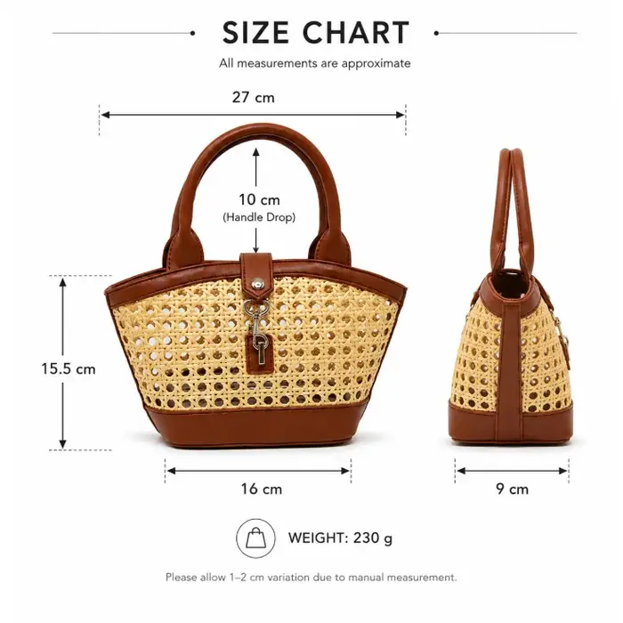 Mini sac à main en rotin pour femme