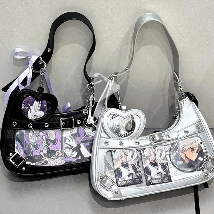 Mignon Y2k femmes sac à bandoulière mode élégant doux Lolita Jk Ita sac Transparent littéraire Kawaii exquis femme sac