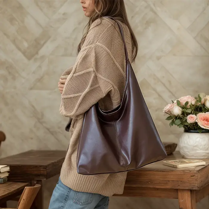 Nouveau sac fourre-tout Vintage grande capacité Simple sac à bandoulière pour femmes sac Hobo pour femme sac