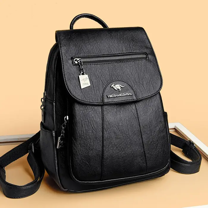 14 "(35 cm) sac à dos en peau de mouton Vintage sac d'école pour ordinateur portable sac à dos souple pour femme sac