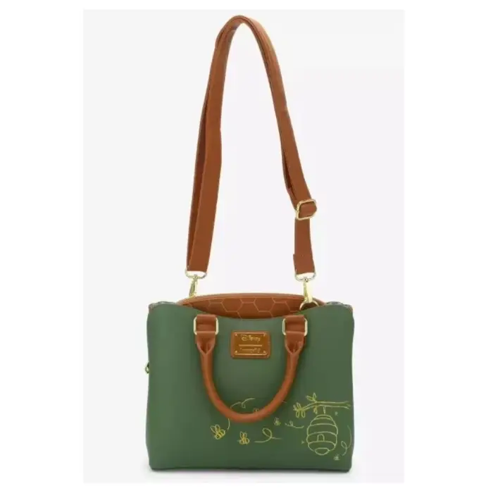 Sac bandoulière pour femme imprimé intégral Pooh & Friends, sac à double sangle, sac à main en cuir motif dessin animé pour femme