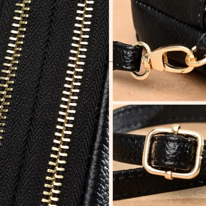 Petit sac bandoulière en cuir véritable pour femme