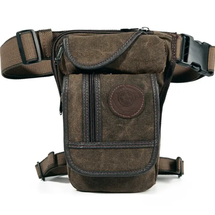 Hommes goutte jambe sac taille Fanny Pack moto cavalier tactique militaire messager bandoulière Sports de plein air mâle ceinture hanche Bum sacs
