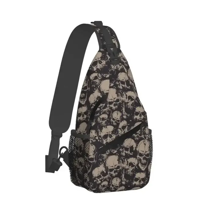 Sac à bandoulière squelette gothique crâne effrayant
