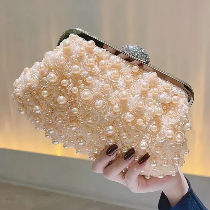 Sac à main de soirée perlé pour femme, pochette perlée, sac à fleurs, sac à main pour socialite, mar