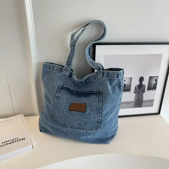 Denim Designer sac à main de luxe Designer sac fourre-tout mode pochettes couleur unie aisselles Sim