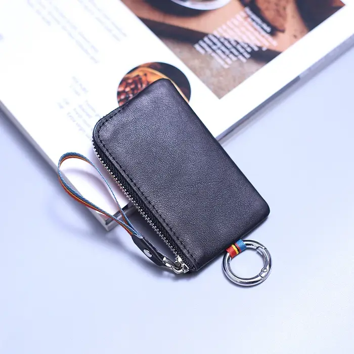 Mini sac à main pour hommes portefeuille femmes en cuir véritable fermeture éclair marque courte dam