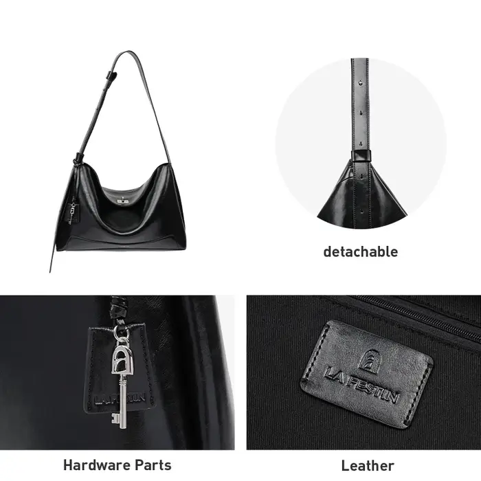 LA FESTIN-Sac à Bandoulière en Cuir de Grande Capacité pour Femme, Fourre-Tout Populaire à la Mode