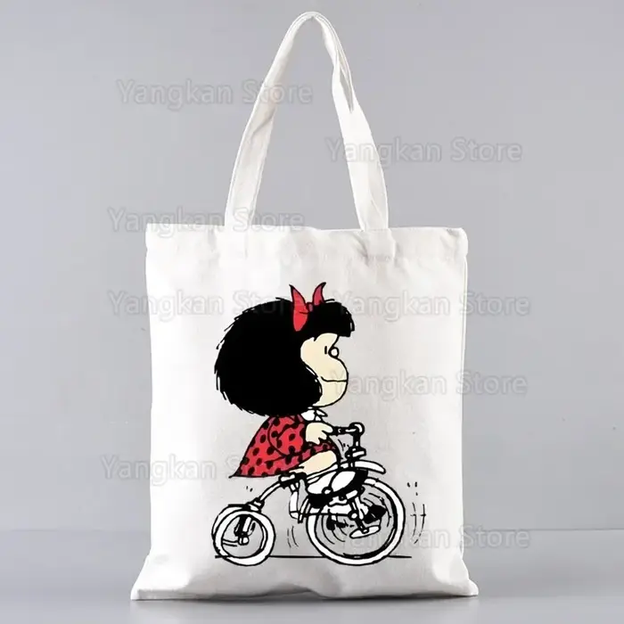 Mafalda sac à provisions épicerie Shopper sac en Jute Shopping sac fourre-tout Shoping réutilisable Bolsa Compra Sacolas