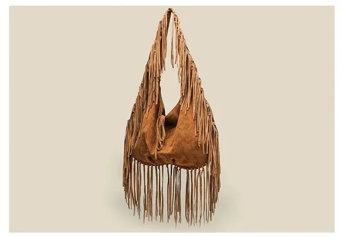 Hobos en daim vintage pour femmes, sacs à main bohèmes à pampilles, grande capacité, sac fourre-tout