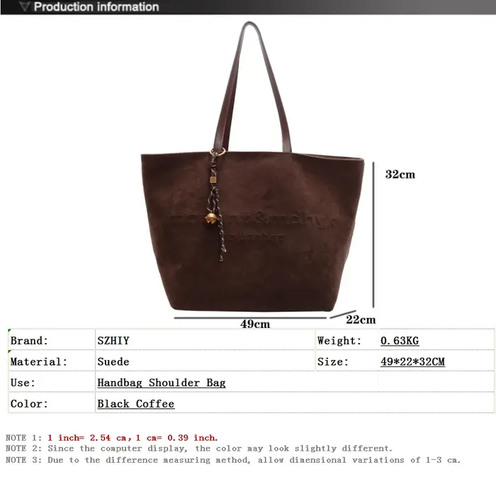 Sac fourre-tout en daim pour femmes