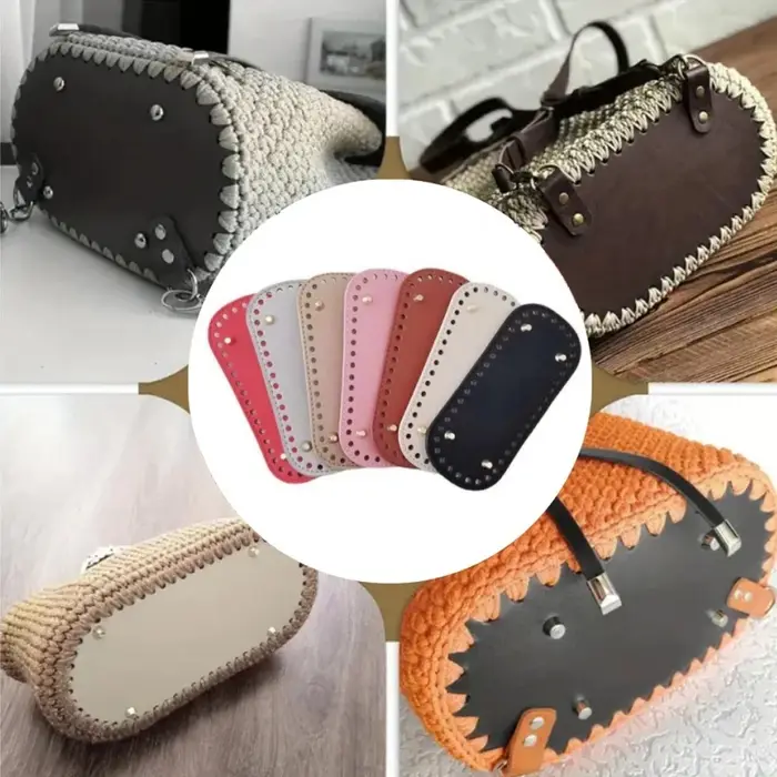 1/3 pièces 21.5x10cm fond Long pour sac tricoté sac en cuir PU Base